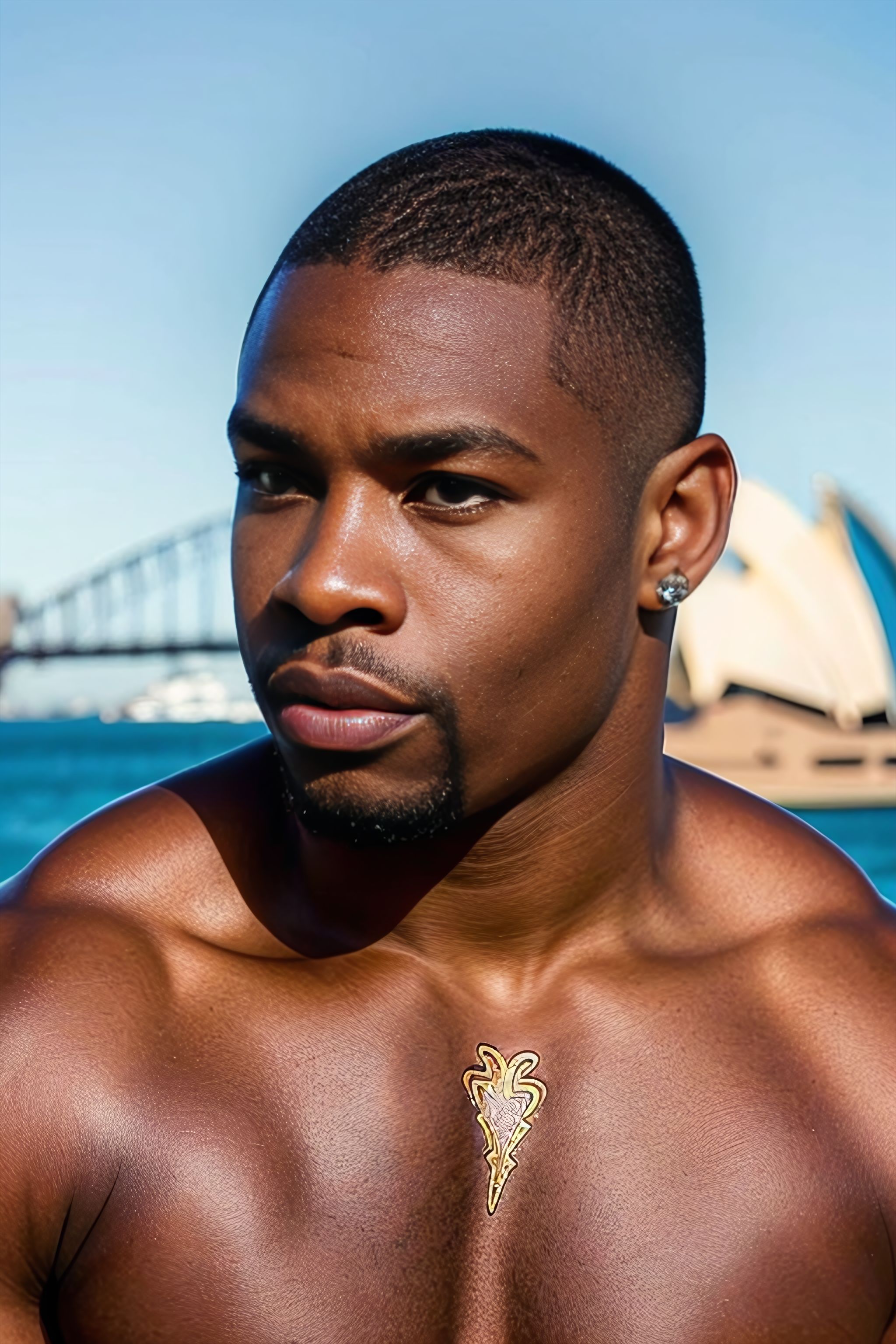 Portrait generated with Stable Diffusion.